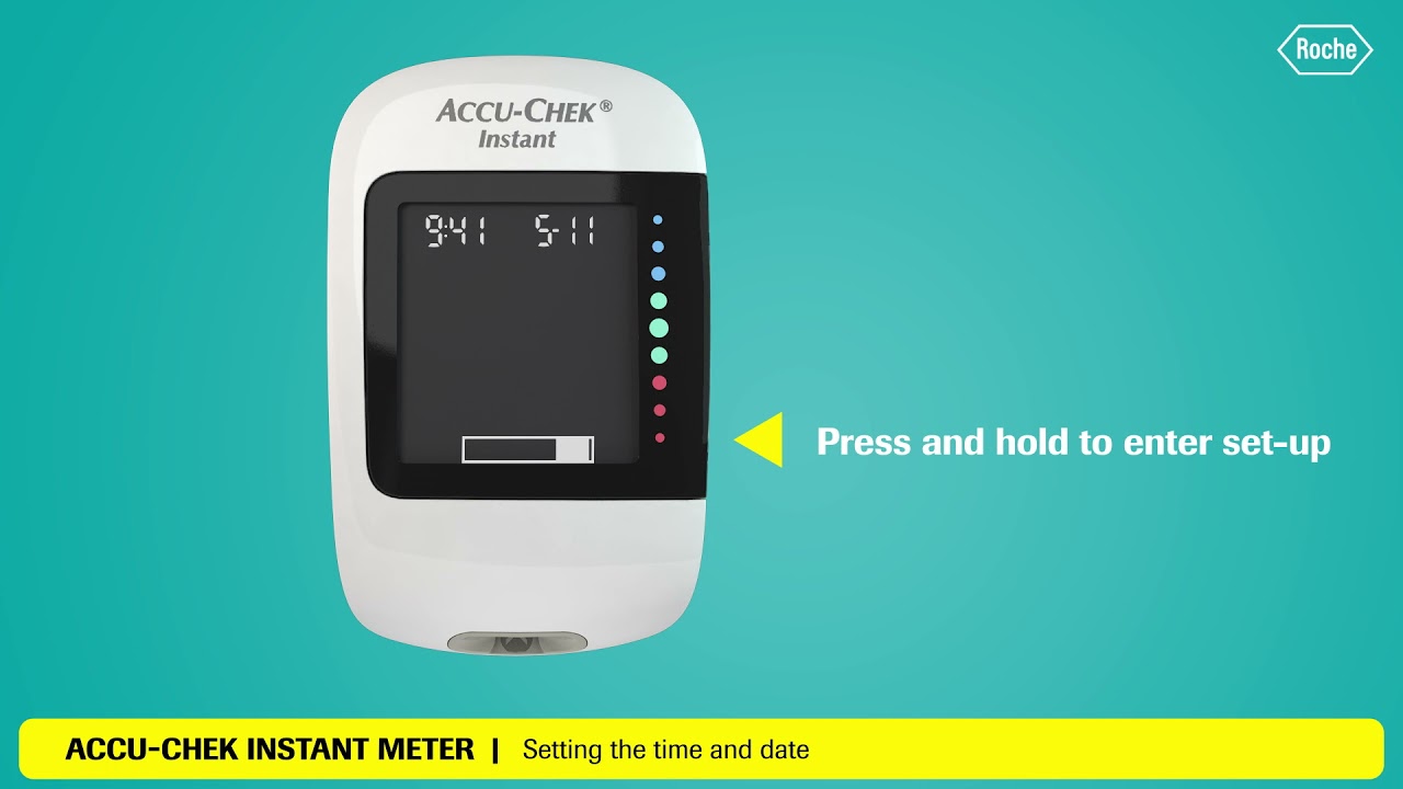Accu-Chek Instant - setup time and date 逸智血糖機設定時間及日期
